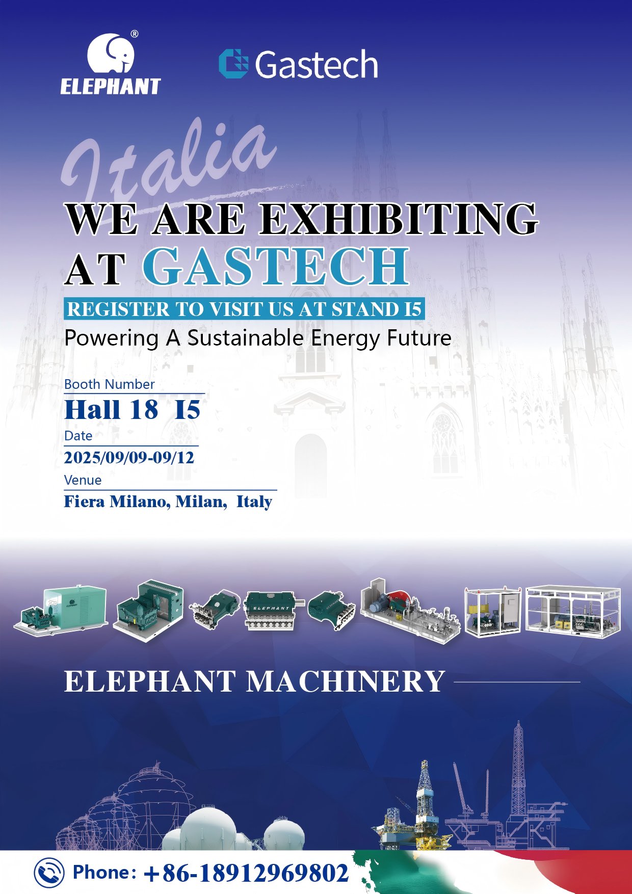 Gastech 2025 | Компания Elephant Machinery приглашает вас посетить итальянскую нефтегазовую выставку